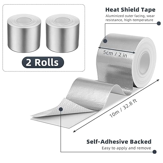 Zonon 2 Rolls Aluminum Foil Tape Heat Shield Tape Barrier Adhesive Reflective - Image 4