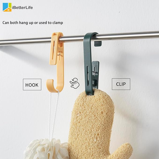 iBetterLife 4Pcs Laundry Hooks Hanging Clips Heavy Duty Outdoor Clothes Pins - Image 7