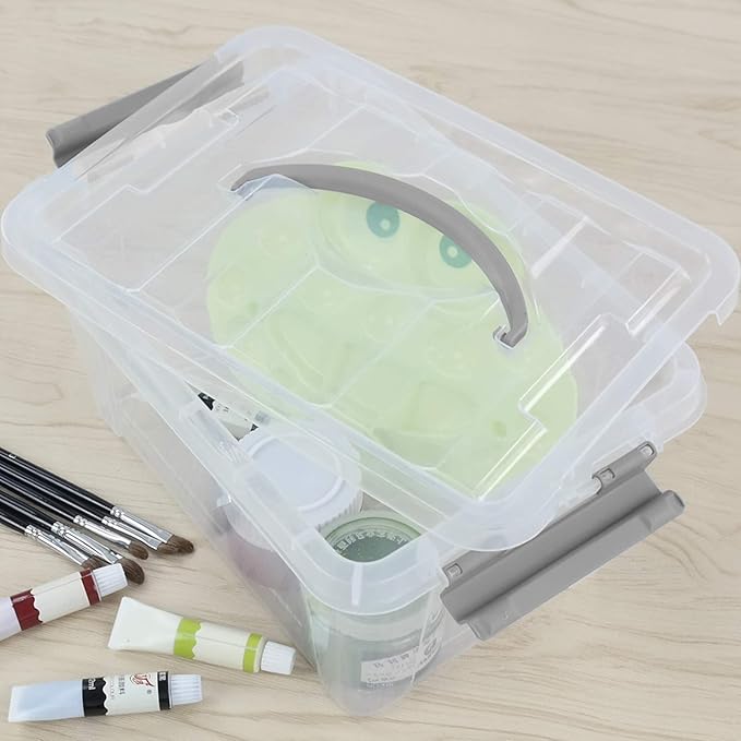 6-Pack 6 L Plastic Storage Containers Latch Storage Box - Image 7