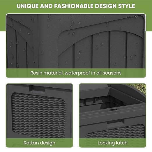 Patiowell 36 Gallon Outdoor Trash Can, Resin Outdoor Garbage Can - Image 5