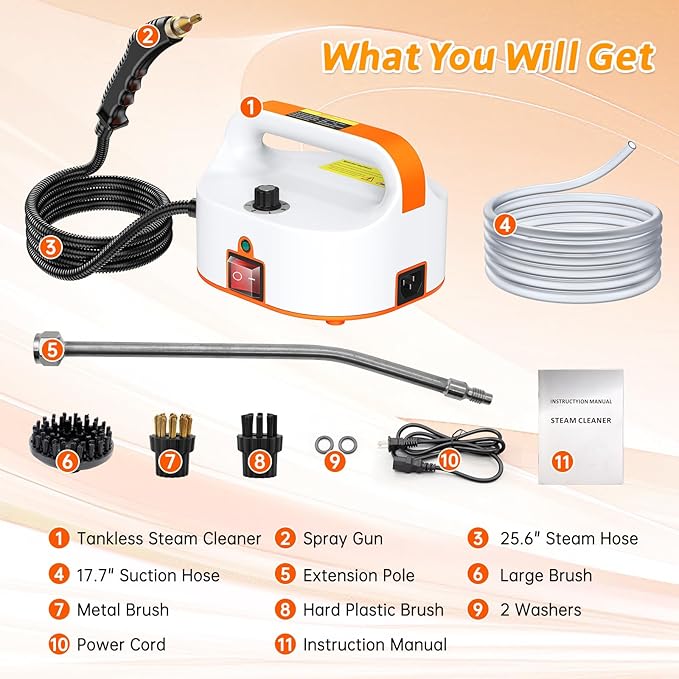 4.5BAR Handheld Steam Cleaner, 2500W Portable Steam Cleaner - Image 7