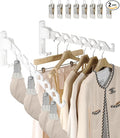 Wall Mount Coat Hanger Holder White Clothes Drying Organizer Rack Garment Hooks by DrDJ