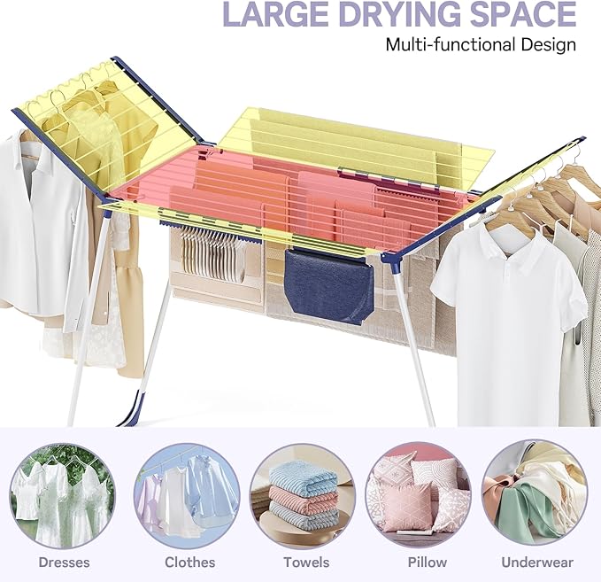 APEXCHASER Clothes Drying Rack Foldable, Drying Rack Clothing Large Space - Image 6