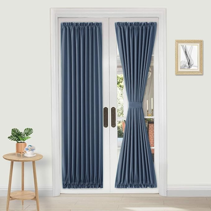 DWCN French Door Curtains – Rod Pocket Thermal Blackout Curtain by DWCN