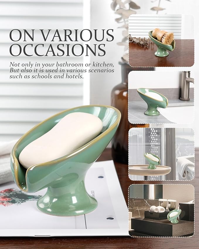 Soap Dish, Self Draining Bar Soap Holder - Image 6