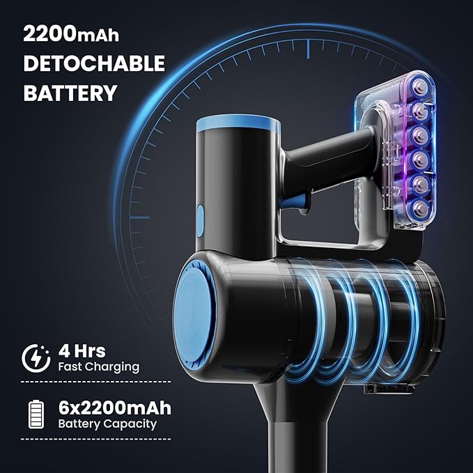 Cordless Vacuum Cleaner with 35kPa Suction Vacuum Cleaner, Lightweight Stick - Image 6