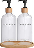 Clear Glass Hand and Dish Soap Dispenser Set by Brighter Barns by BrighterBarns