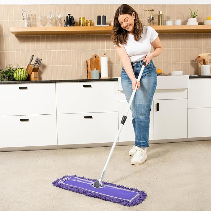 48 Inch Purple Commercial Dust Mop & Floor Sweeper - Image 2