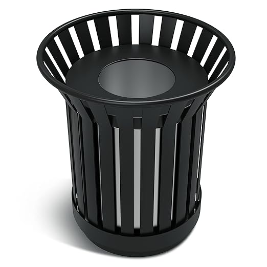 16Gallon/62L Commercial Outdoor & Indoor Metal Trash Can, Outdoor Slatted Trash by Unknown