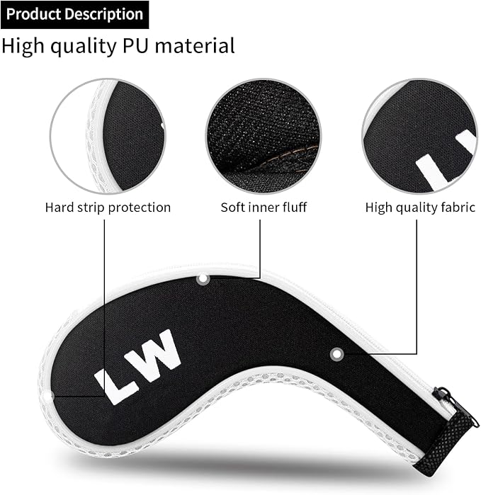 Golf 12pcs Thick Synthetic Golf Iron Head Covers Set Headcover Fit All Brands - Image 3