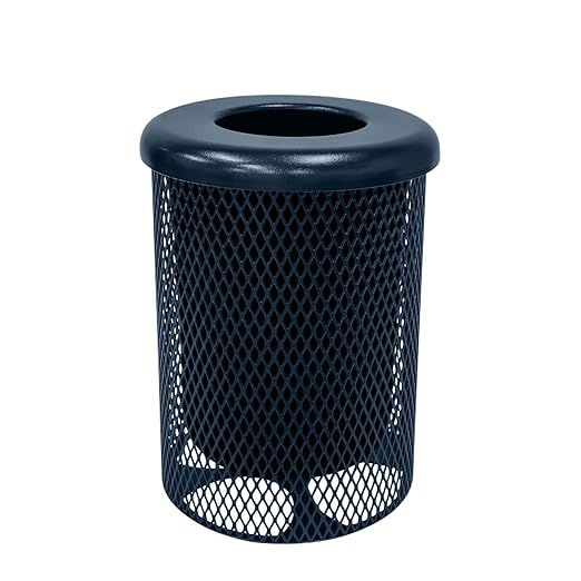 COATEDOUTDOORFURNITURE RFT-DBL Heavy Duty 32 Gallon Round Trash Receptacle by CoatedOutdoorFurniture