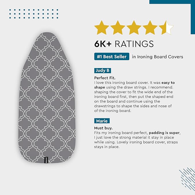 Encasa XO Ironing Board Cover and Pad 57"x22" - Image 5