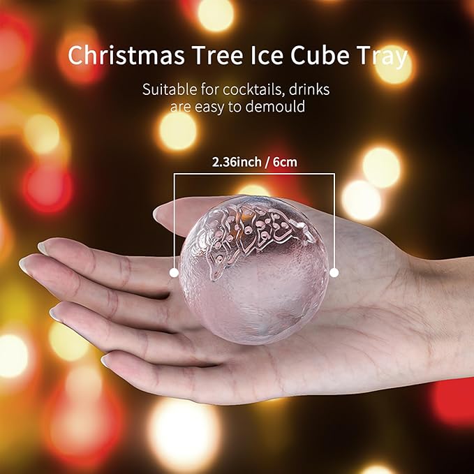 Novelty Christmas Tree Snowflake Ice Ball Maker Mold Set of 2, Christmas - Image 5