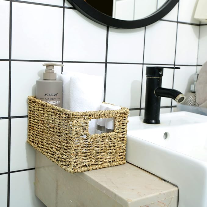HOONEX Wicker Baskets for Storage, Seagrass Baskets - Image 5