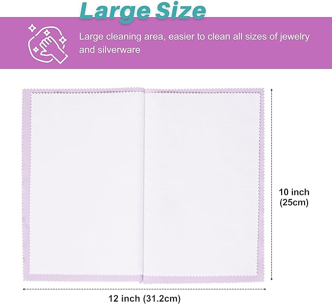 CATIFLIN 3PCS Purple Silver Polishing Cloths, Tarnish Remover, Reusable & Streak - Image 4