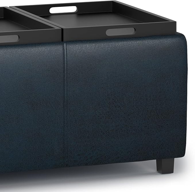 SIMPLIHOME Avalon 42 inch Wide Contemporary Rectangle Storage Ottoman in - Image 10