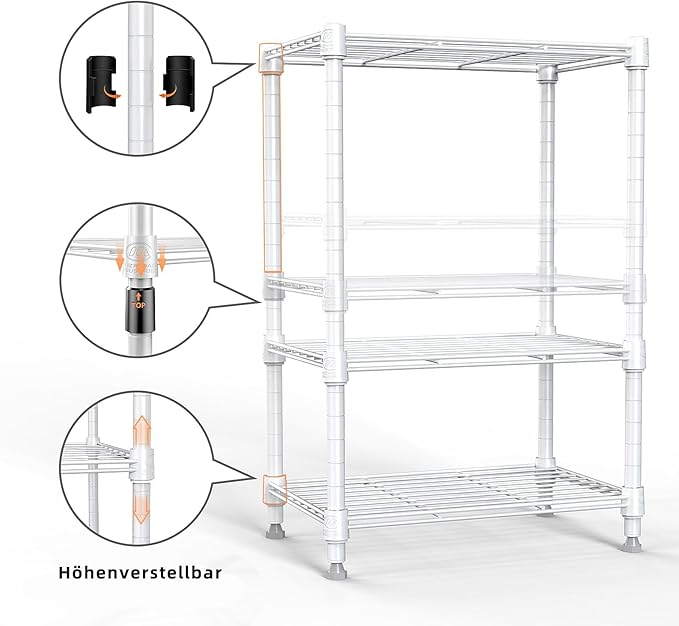 450 lbs Wire Storage Shelving 3-Tier Utility Shelving Unit Steel Organizer Wire - Image 5