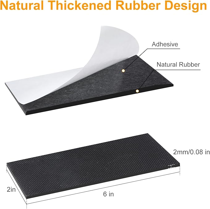 CHUNZEXI Non Slip Furniture Pads 6 PCS 6" x 2", Self Adhesive Rubber Grippers - Image 2