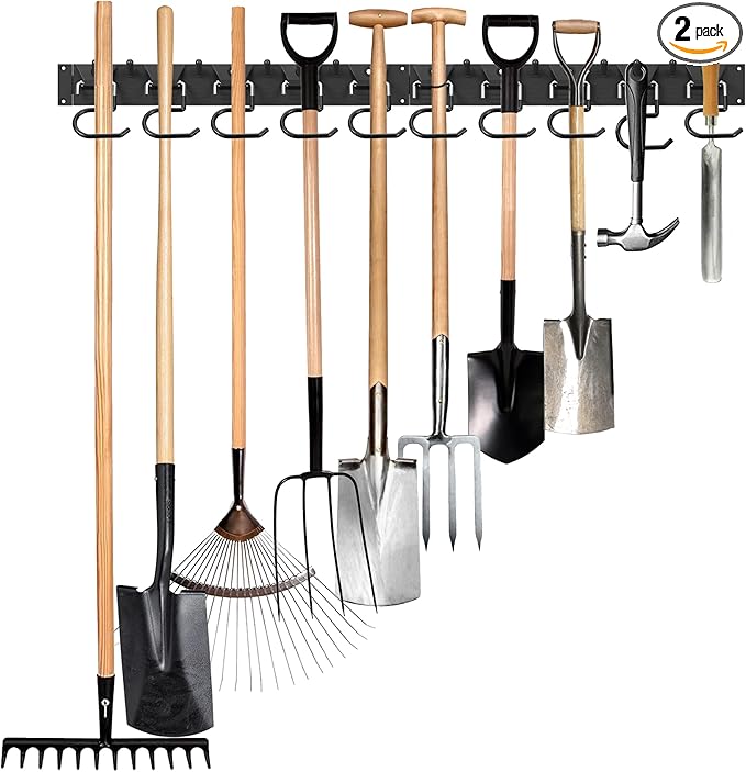 34 Inch Garden Tool Organizer Wall Mount by GARLWOLX