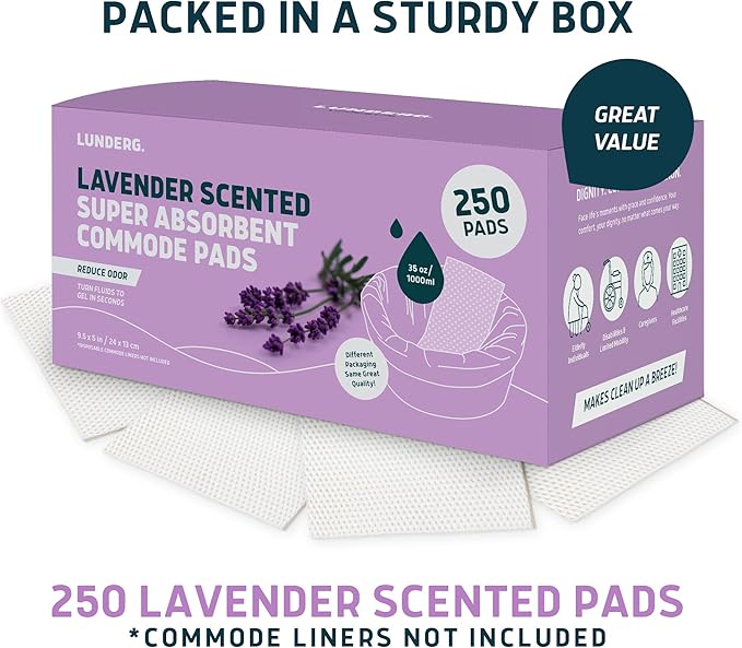 Lunderg Lavender Scented Super Absorbent Commode Pads - Image 4
