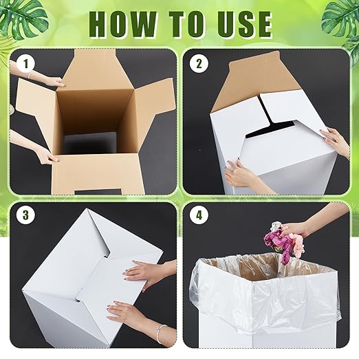 10 Pack 30 Gallon Corrugated Cardboard Trash Cans Bulk - Image 4