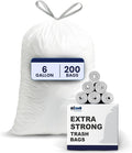 Plasticplace 4 - 6 Gallon White Drawstring Bags, 100% Prime Material, 0.7 Mil by Plasticplace