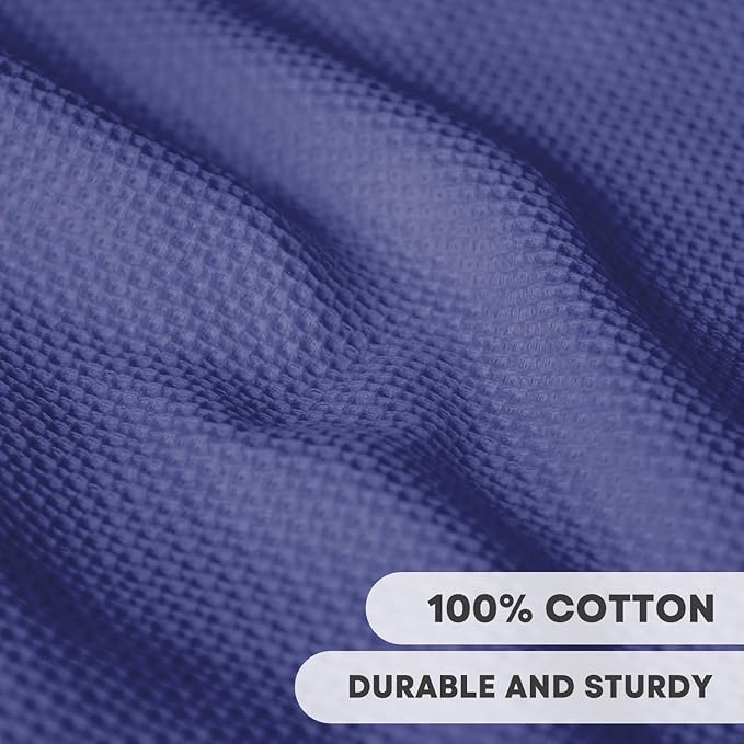 Artoid Mode 100% Cotton Navy Blue Dark Grey Waffle Weave Kitchen Dish Cloths - Image 2