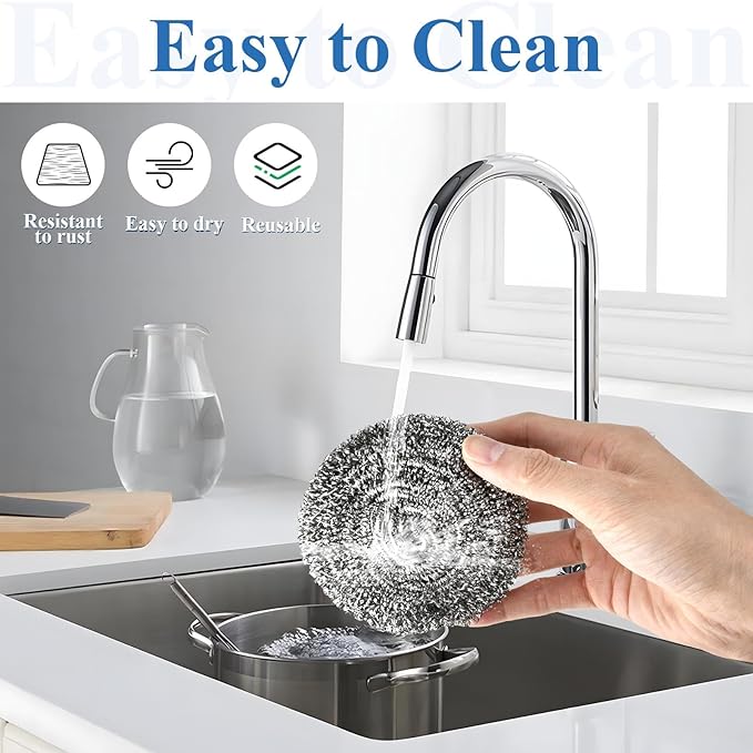 40 Pcs Stainless Steel Scrubber Bulk, Heavy Duty Steel Wool Scrubber 40 Gram - Image 6