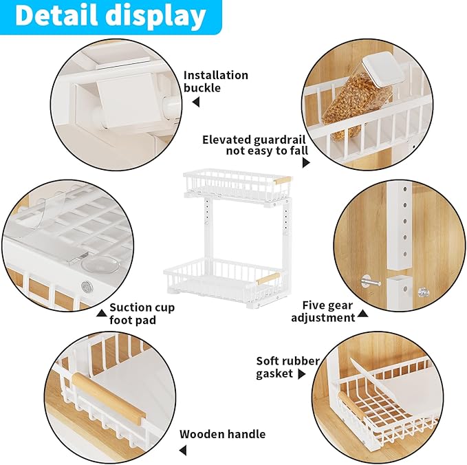 Under Sink Organizer, 2 Tier Slide Out Under Sink Organizers and Storage - Image 5