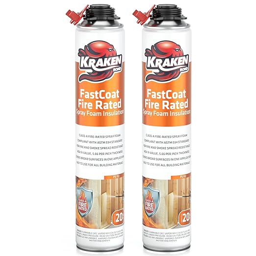 Kraken Bond Fastcoat Fire Rated Spray Foam Insulation Kit Closed Cell in a Can by KRAKENBOND