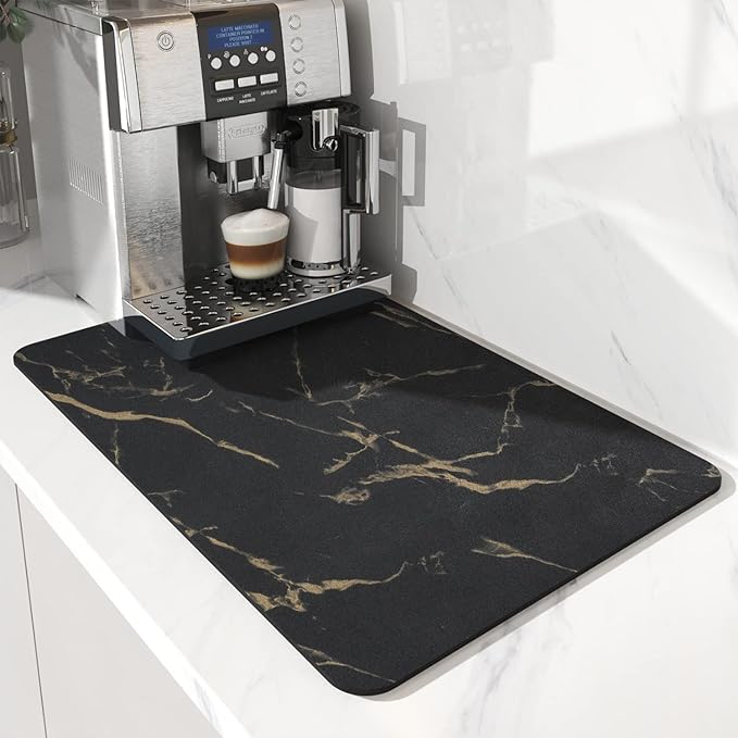 AMOAMI Coffee Mat Hide Stain Rubber Backed Absorbent Dish Drying Mat by AMOAMI