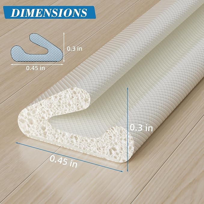 V-Shaped Weather Stripping Door Seal, 19.7FT Draft Stopper - Image 5