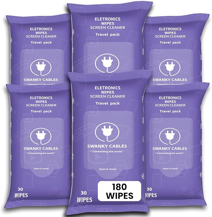 Screen Cleaner Wipes: Electronic Wipes by SWANKYCABLES