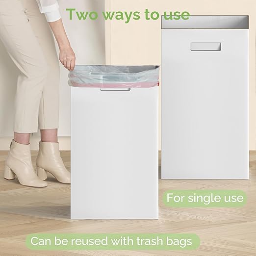 Extra Strong Corrugated Cardboard Portable Garbage Can, 4 Pack Reuseable and - Image 5
