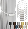 6 Pack White Strong Magnetic Curtain Tiebacks Outdoor Elegant Decorative Tie by CurtainTiebacks