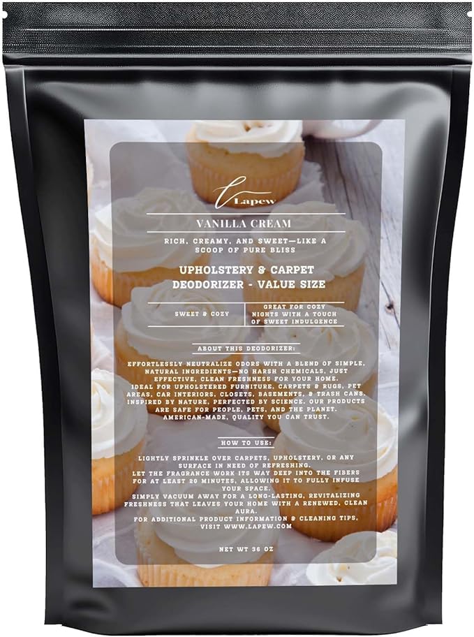 Vanilla Cream Carpet Freshener Powder Refill 36 oz | Powerful Odor Eliminator by Lapew