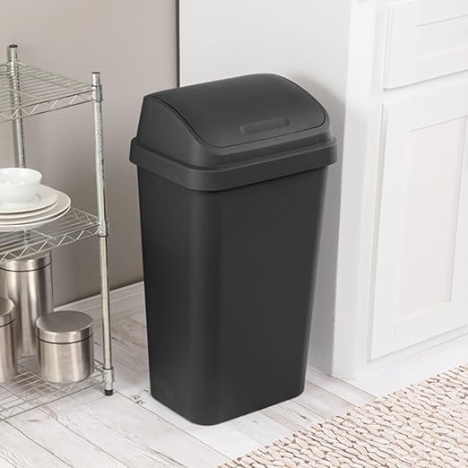 Sterilite 12-Pack Swing Top Wastebasket, Sleek Square Profile Trash Can - Image 5