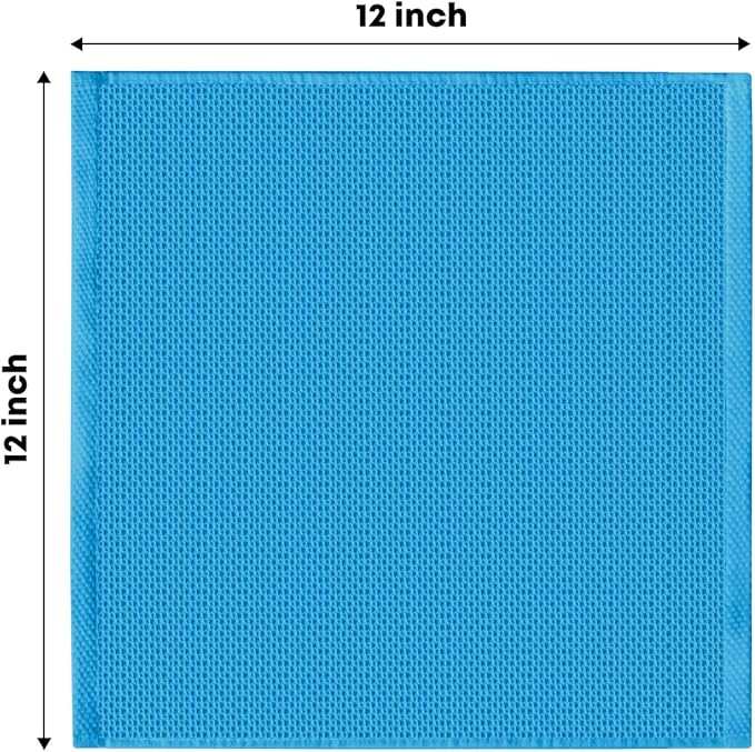 Artoid Mode 100% Cotton Sky Blue Waffle Weave Kitchen Dish Cloths, 12x12 Inch - Image 6