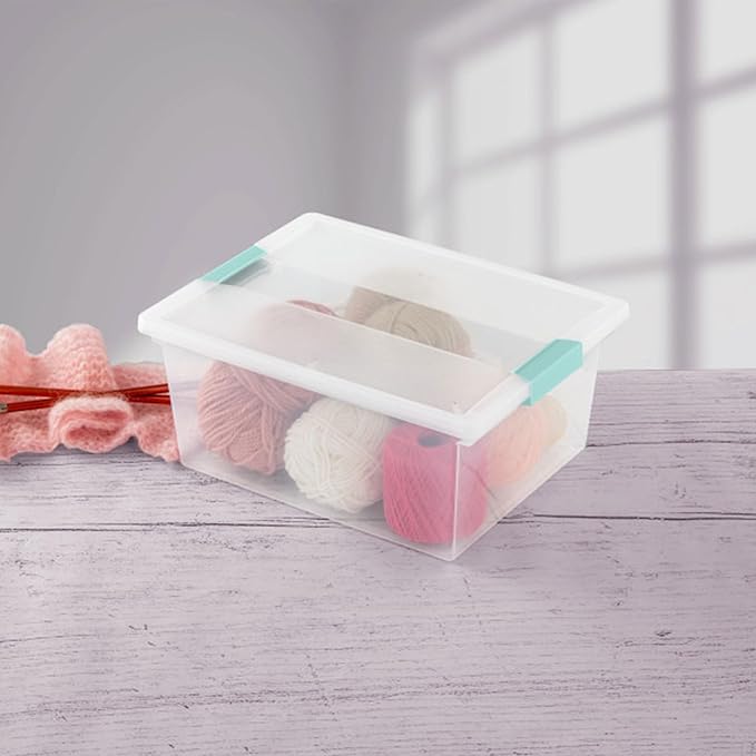 Sterilite 12-Pack Clip Box, Stackable Clear Plastic Bins - Image 5