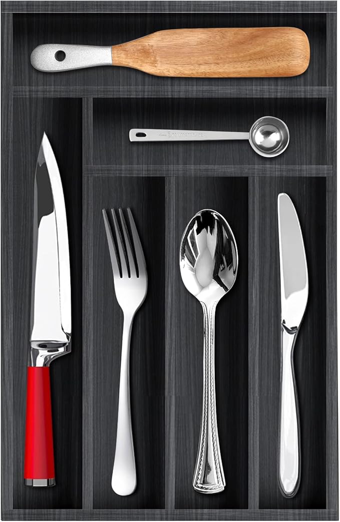 Kitchen Wood Utensil Tray Silverware Drawer Organizer Wooden Cutlery Trays by Ayiaren