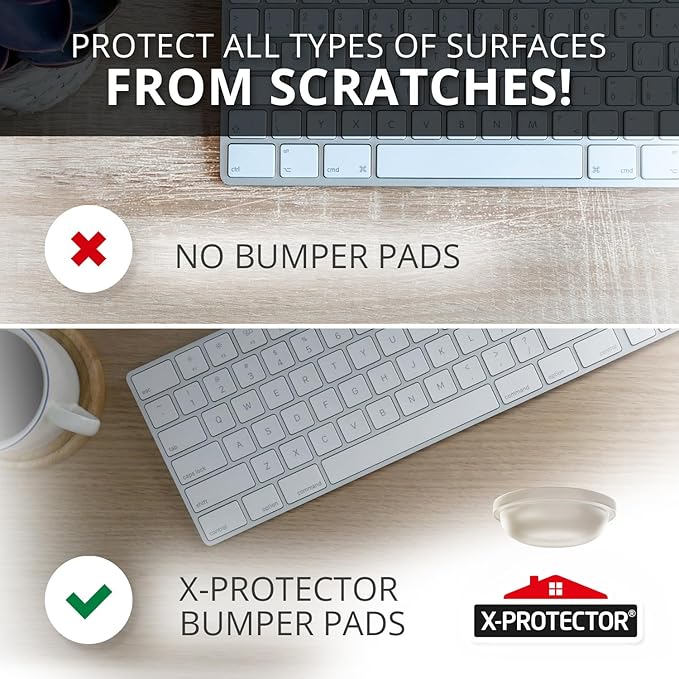 X-Protector Cabinet Door Bumpers 200 PCS – 1/2" Silicone Clear Bumpers – Ideal - Image 3
