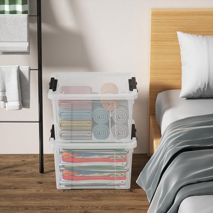 22 Qt Latching Storage Box, Stackable Bin - Image 5
