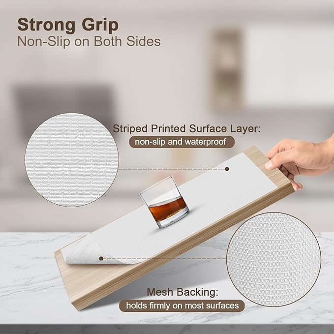 OcePor Non-Adhesive Drawer and Shelf Liner 12IN x 20FT, Non Slip Cabinet and - Image 2