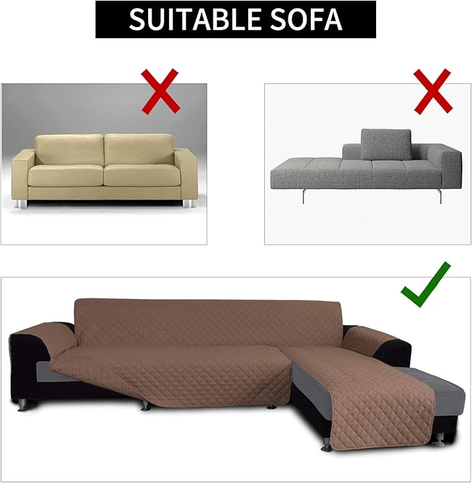 Easy-Going Sofa Slipcover L Shape Sofa Cover Sectional Couch Cover Chaise Slip - Image 4
