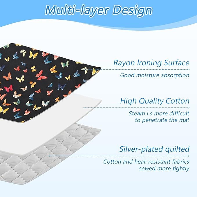 Colorful Butterfly Ironing Mat for Table top Portable Ironing Pad Blanket for - Image 4