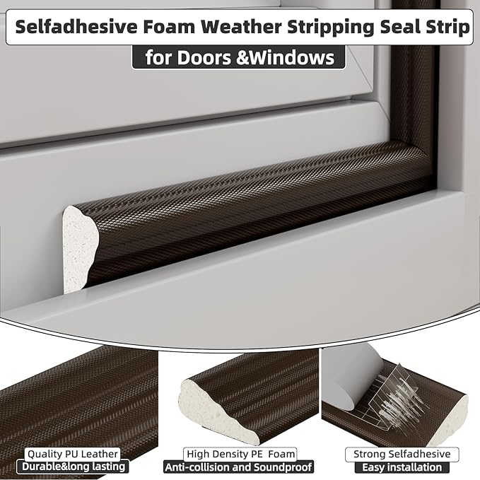 2 Pack*16.4 Ft Weather Stripping Seal Strip - Image 2