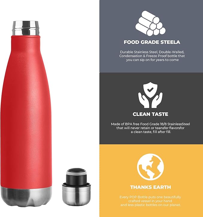 MEWAY 17oz Sport Water Bottle 12 Pack Vacuum Insulated Stainless Steel - Image 3