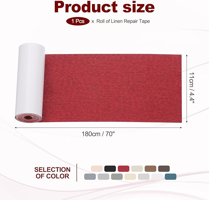 PATIKIL 70x4.4 Inch Linen Repair Tape, Repair Fabric Patch Self Adhesive Couch - Image 2