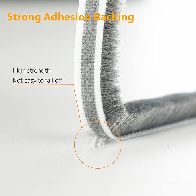 16.5FT Brush Weather Stripping, Neat Pile Self Adhesive Seal Strip - Image 4