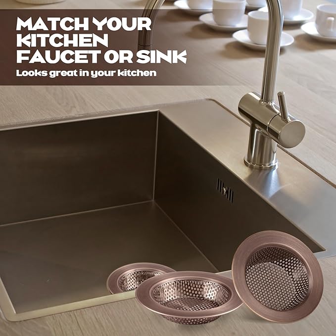 Retisee 2 Pcs Sink Strainer Stainless Steel Kitchen Sink Drain Strainer Basket - Image 6